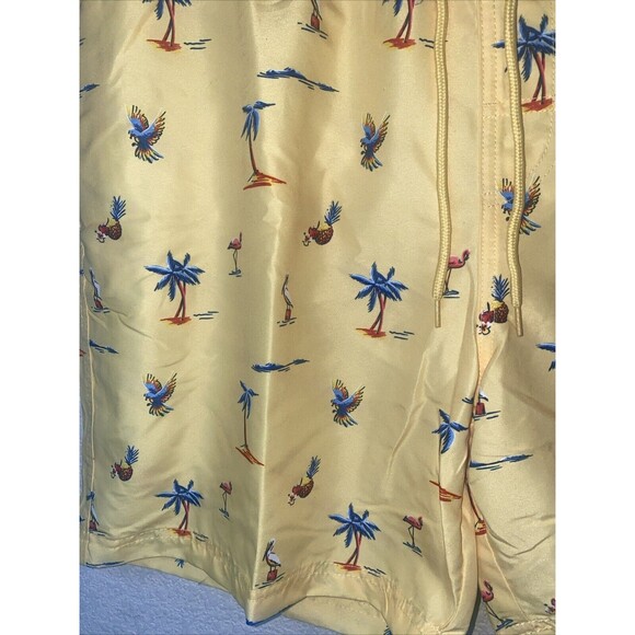 new CLUB ROOM XL Tropical Swim Trunks Shorts flamingo Hawaiian Palm - Picture 2 of 10